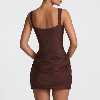 Women's Draped Satin Mini Dress