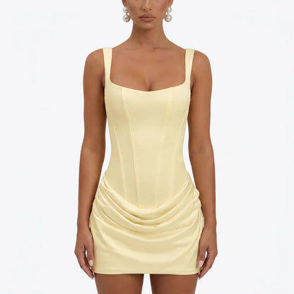 Women's Draped Satin Mini Dress