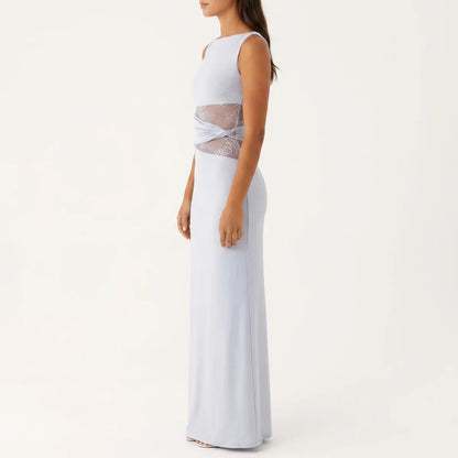 Women's Floral Lace Cut-Out Maxi Dress