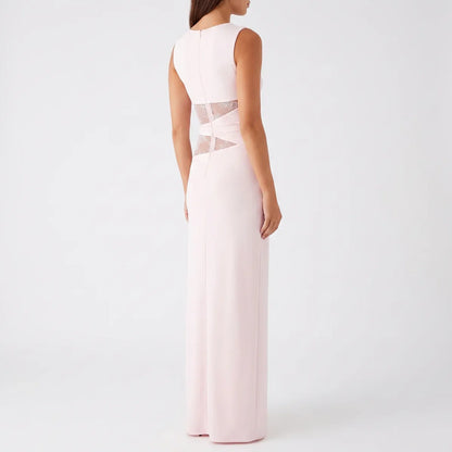 Women's Floral Lace Cut-Out Maxi Dress