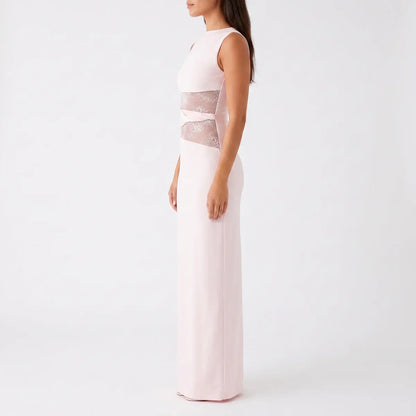 Women's Floral Lace Cut-Out Maxi Dress