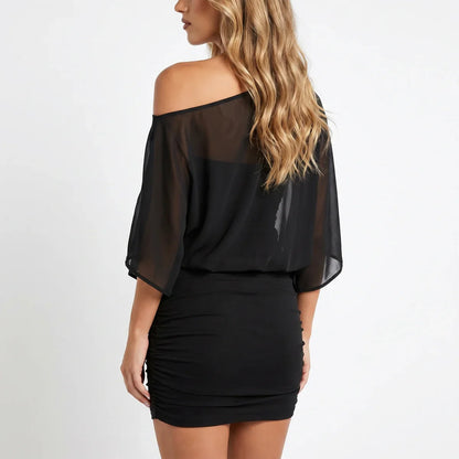 Women's Off-Shoulder Ruched Mini Dress