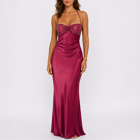 Women’s Elegant Satin Maxi Dress