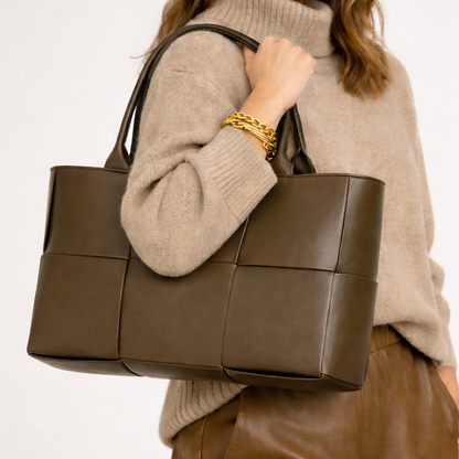 Luxury Woven Tote Bag – Soft Vegan Leather