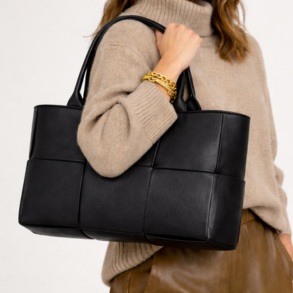 Luxury Woven Tote Bag – Soft Vegan Leather