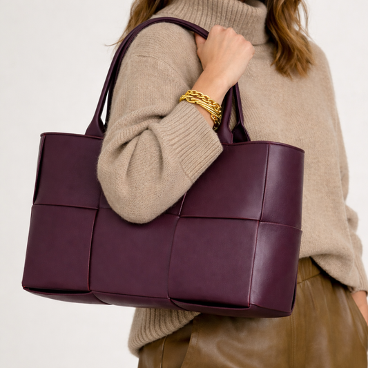 Luxury Woven Tote Bag – Soft Vegan Leather