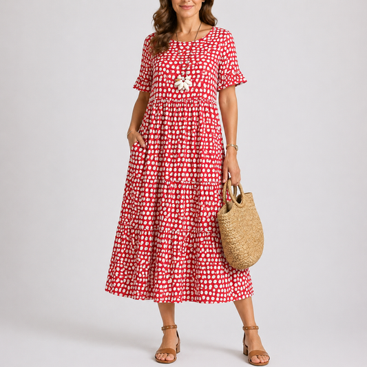 Women’s Summer Casual Polka Dot Midi Dress