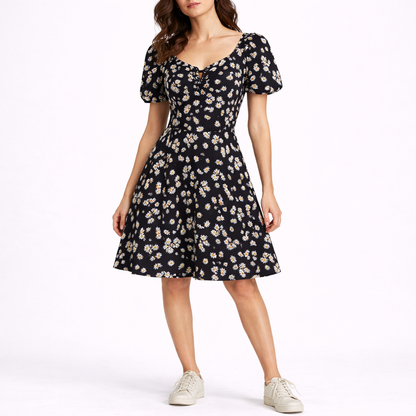 Women’s Short Sleeve Floral Midi Dress