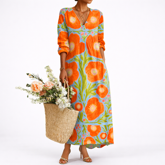 Enchanted Floral Dress – Elegant Maxi Style