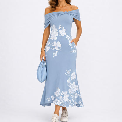 Women’s Floral Off-Shoulder Maxi Dress – Summer Elegance