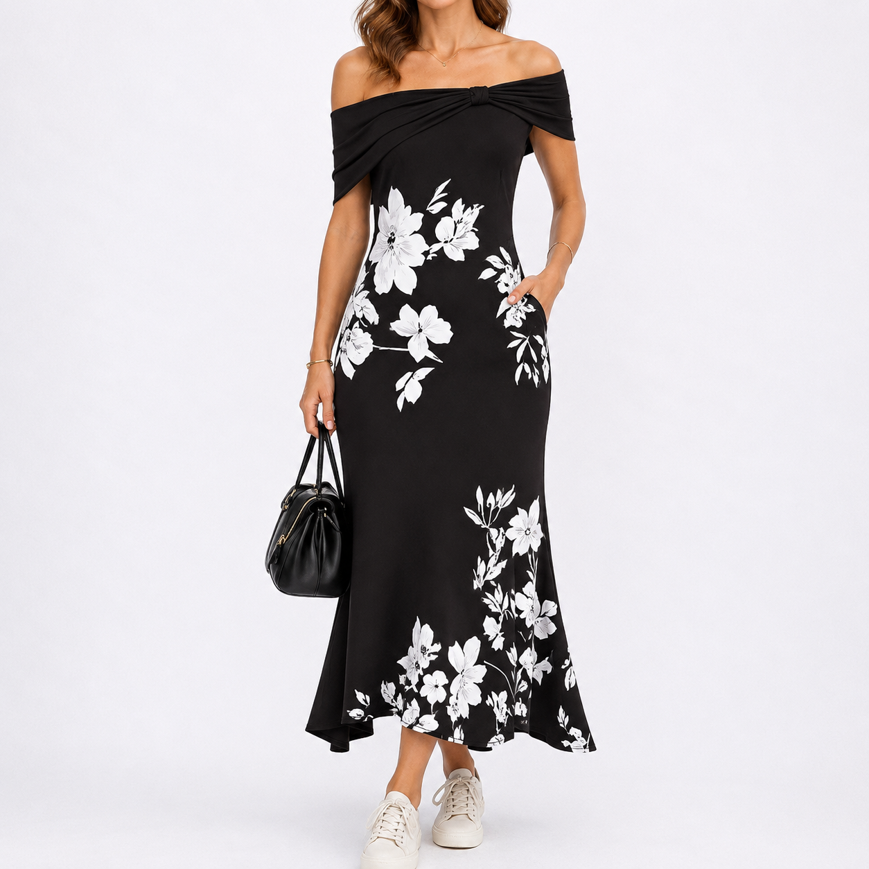 Women’s Floral Off-Shoulder Maxi Dress – Summer Elegance